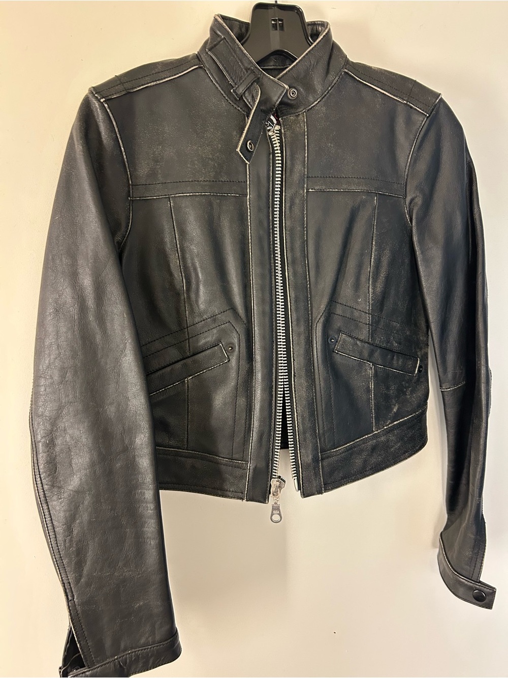 Vintage Gap Limited Edition Black Leather Moto Jacket